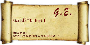Galát Emil névjegykártya